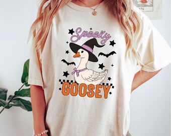 Spooky Goosey Halloween Comfort Color Shirt,Spooky duck