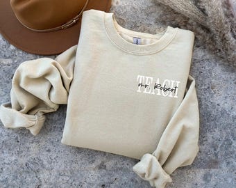 Custom Embroidered Teacher Sweatshirt: Personalized Name Gift