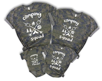 Camo Camping Squad Shirt: Matching Family Adventure Tee