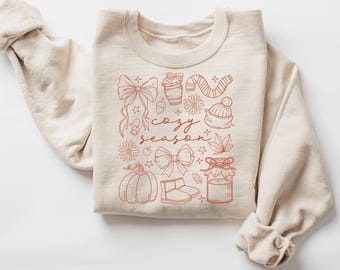 Retro Linocut Pumpkin Bow Sweatshirt - Cozy Fall Season