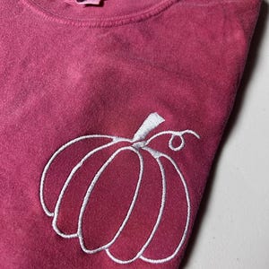 Pumpkin Embroidered Comfort Color Shirt, Pumpkin outline Embroidered shirt, Embroidered Pumpkin Shirt, Fall Pumpkin Shirt, Thanksgiving Tee