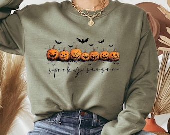 Minimalist Halloween Pumpkin Sweatshirt - Trendy Fall Hoodie