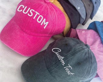 Custom Text Embroidered Vintage Baseball Hat