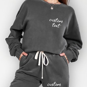 Embroidered Comfort Colors Sweatshirt  or  Jogger ,Custom Sweatsuit ,sweat or  jogger or set