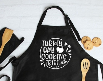 Turkey Day Cooking Tribe Apron,  Holiday Cooking Apron, Funny Thanksgiving Apron, Unisex apron, Cooking Lovers, Holiday Gift Giving
