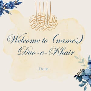 Cartel de bienvenida de Dua e Khair