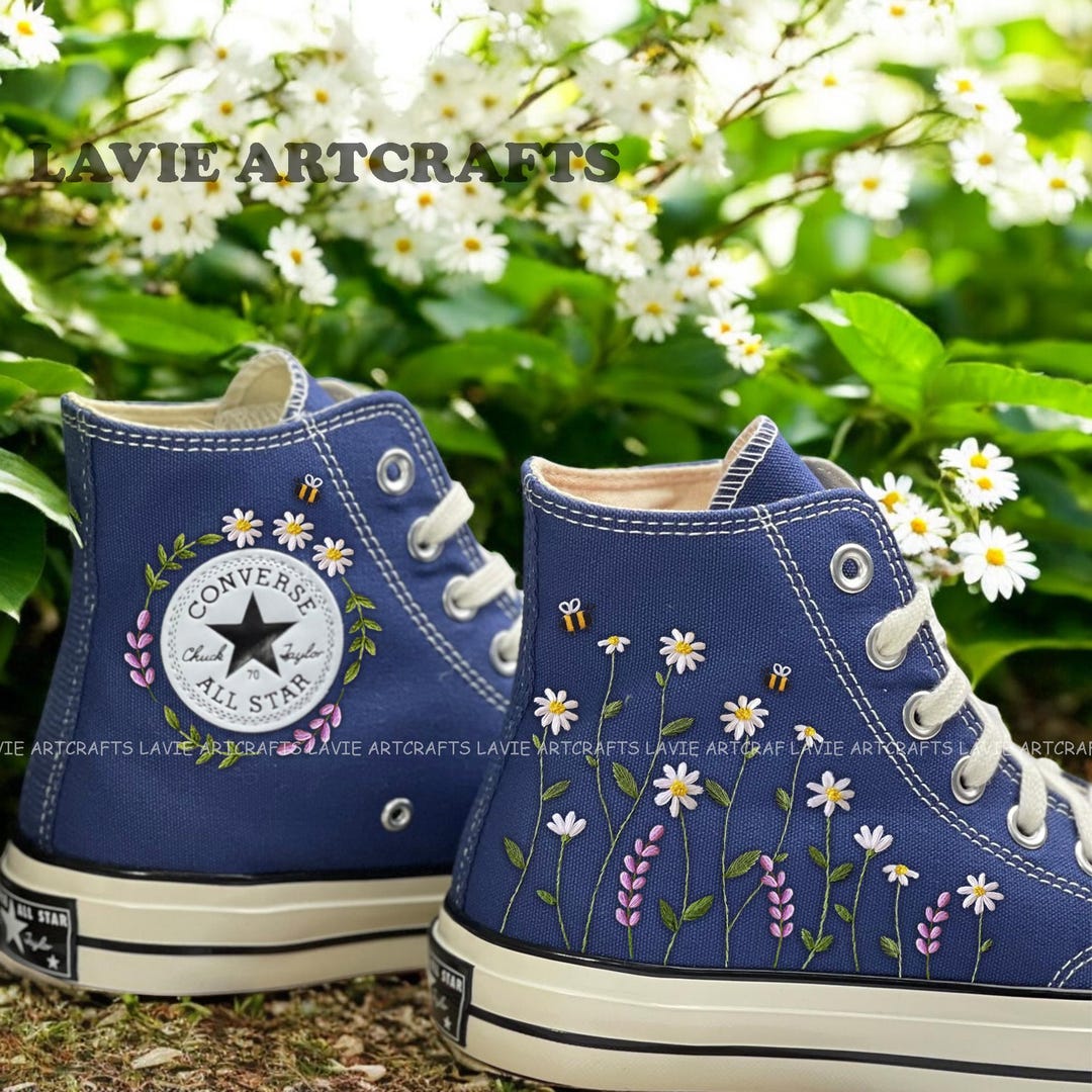 Benutzerdefinierte Chuck Taylor Flower, gestickte Daisy Flower