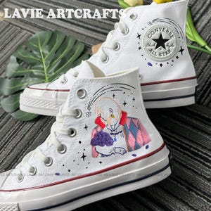 Character Anime Embroidered Converse, Custom Character Films Converse Embroidery, Character Cartoon Embroidered Sneaker,Embroidered Converse