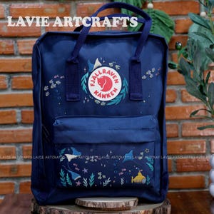Fjallraven Rucksack Bestickt, Custom Fjallraven Kanken Embroidery Blue Whale, Jellyfish, Diver, Ocean Embroidered Backpack, Gifts For Girl