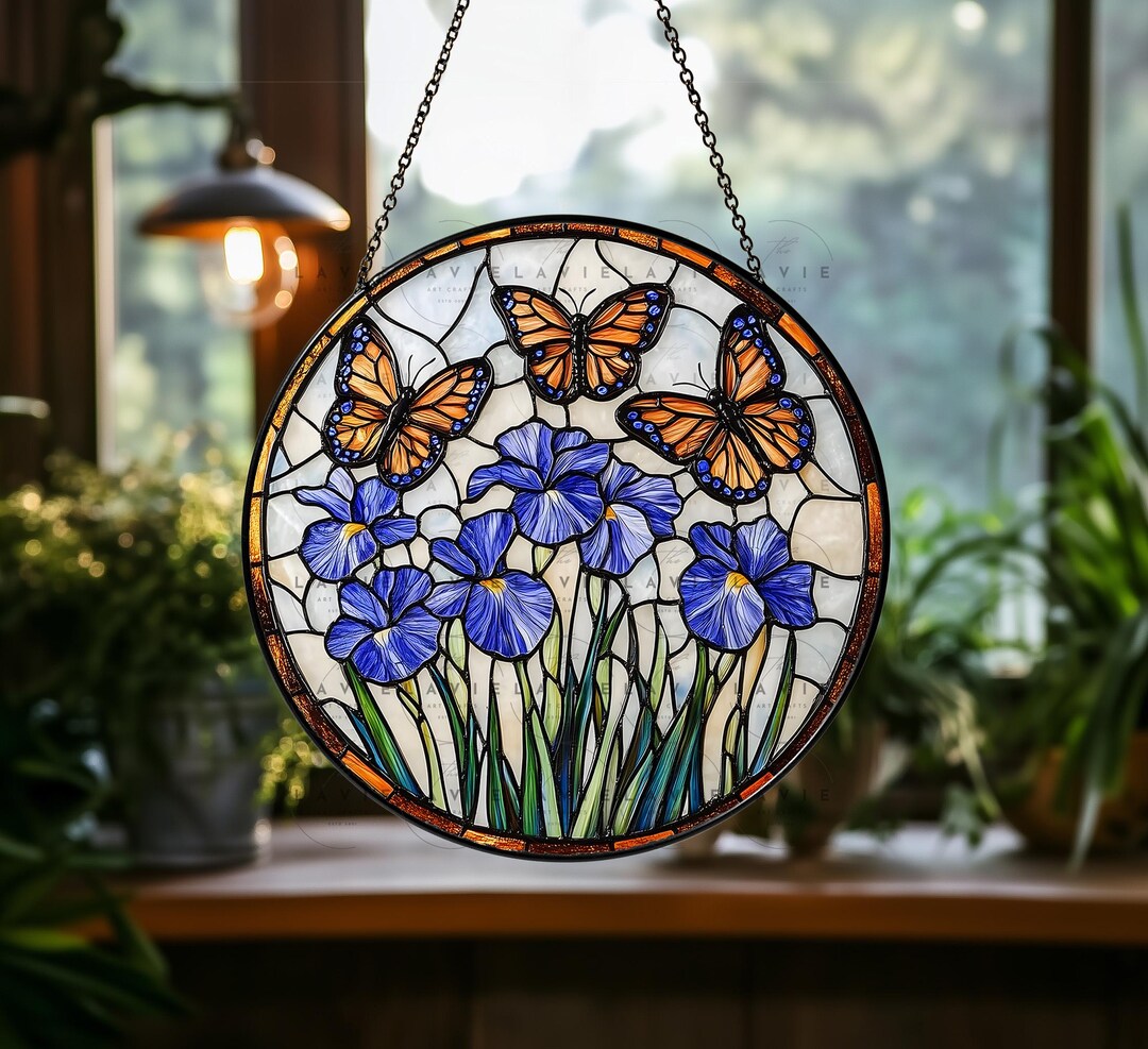 MintyWiz Décoration Murale En Vitrail à Suspendre, Tulipe