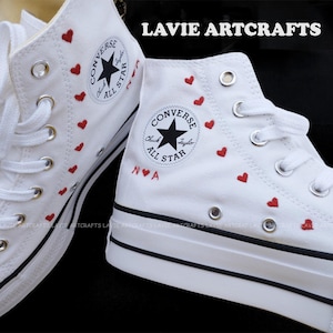 Converse Platform Embroidered, Custom Converse Platform, Name and Date Embroidery Converse, Personalized Bridal Sneaker, Wedding Converse