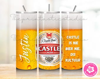 Castle Lager Beer 20oz skinny bekerwrap