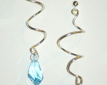 Aquamarine  Spirals Earrings