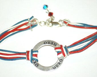 Red White and Blue Hero Affirmation Bracelet