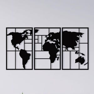 Carte du monde, Monde, Carte, Carte du monde Décoration murale en bois, Carte du monde Art mural en bois, Carte du monde Décoration murale, Art mural, Décoration intérieure, Décoration de salon