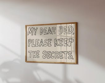 Funny Sleep Quote Print: Handwritten Bedroom Wall Art (Digital Download)