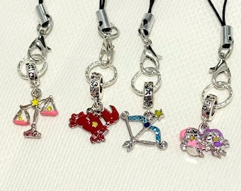 Zodiac Kawaii Phone Charm: Astrology Keychain, Matching Accessory