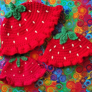 Strawberry crochet hat