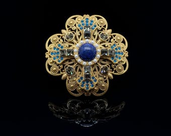 vintage Lapis Lazuli Brooch, mens brooches