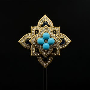 Vintage deco brooch, art deco brooch, 3D flower brooch, countryside brooch, French brooch, bohemian brooch, party brooch, coat brooch