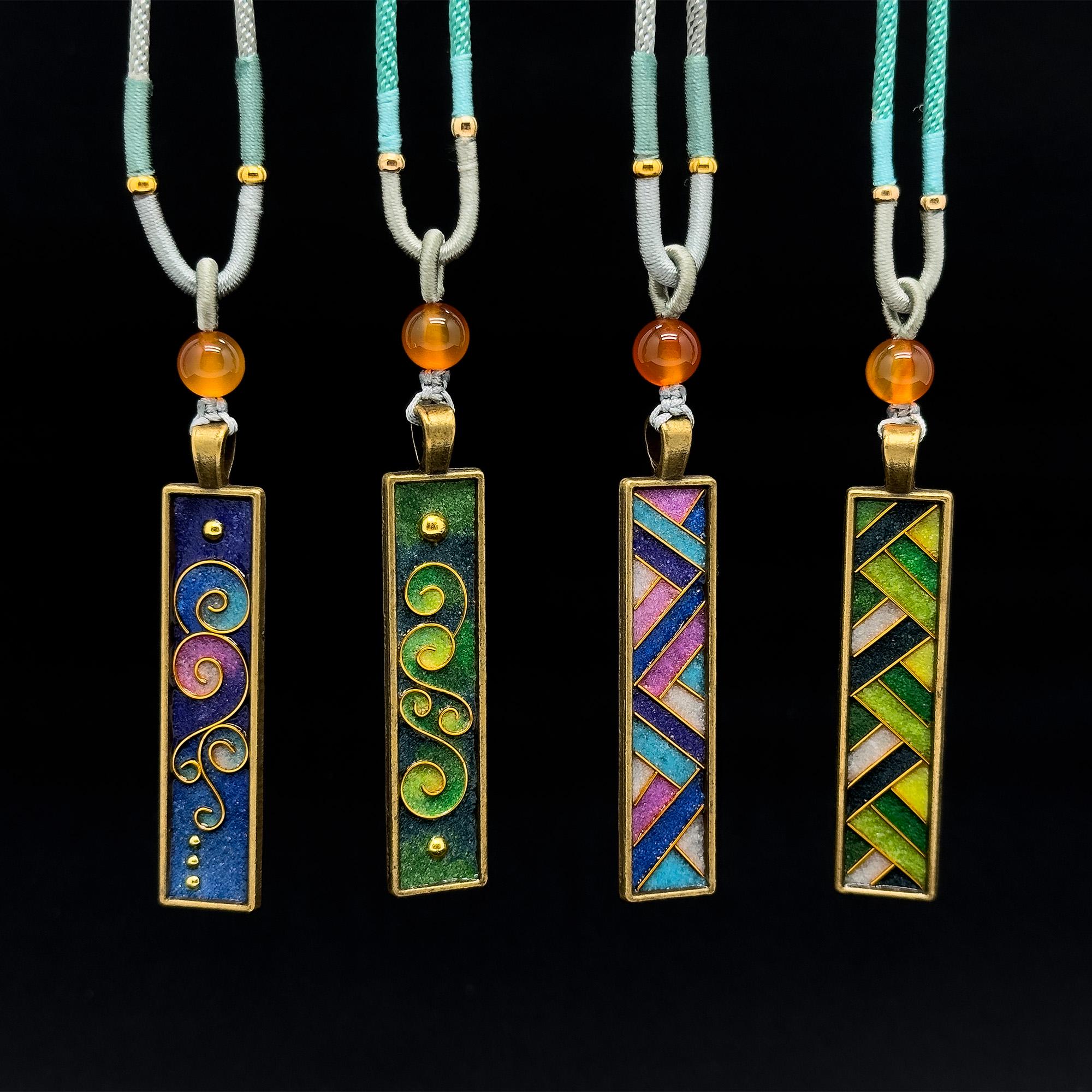 Vintage Cloisonne Necklace Pendant - Etsy
