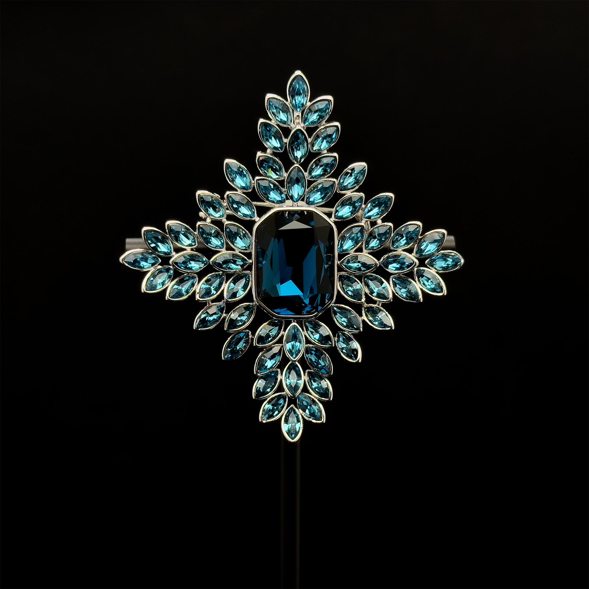 Broche Vintage BUCHERON Parfums Paris - Cabochon Bleu, Métal, Occasion