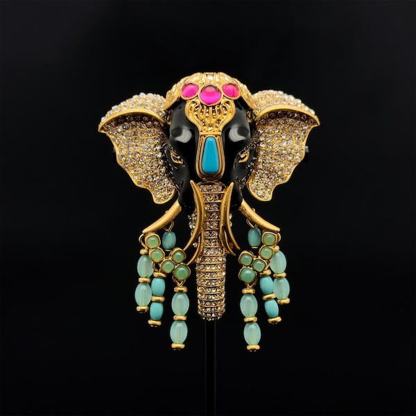 vintage deco brooch, art deco brooch, elephant brooch, ethnic brooch, boho brooch, tribal brooch, party brooch