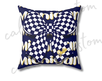 Personalized College Pillow: Dorm Room Decor, Custom Colors