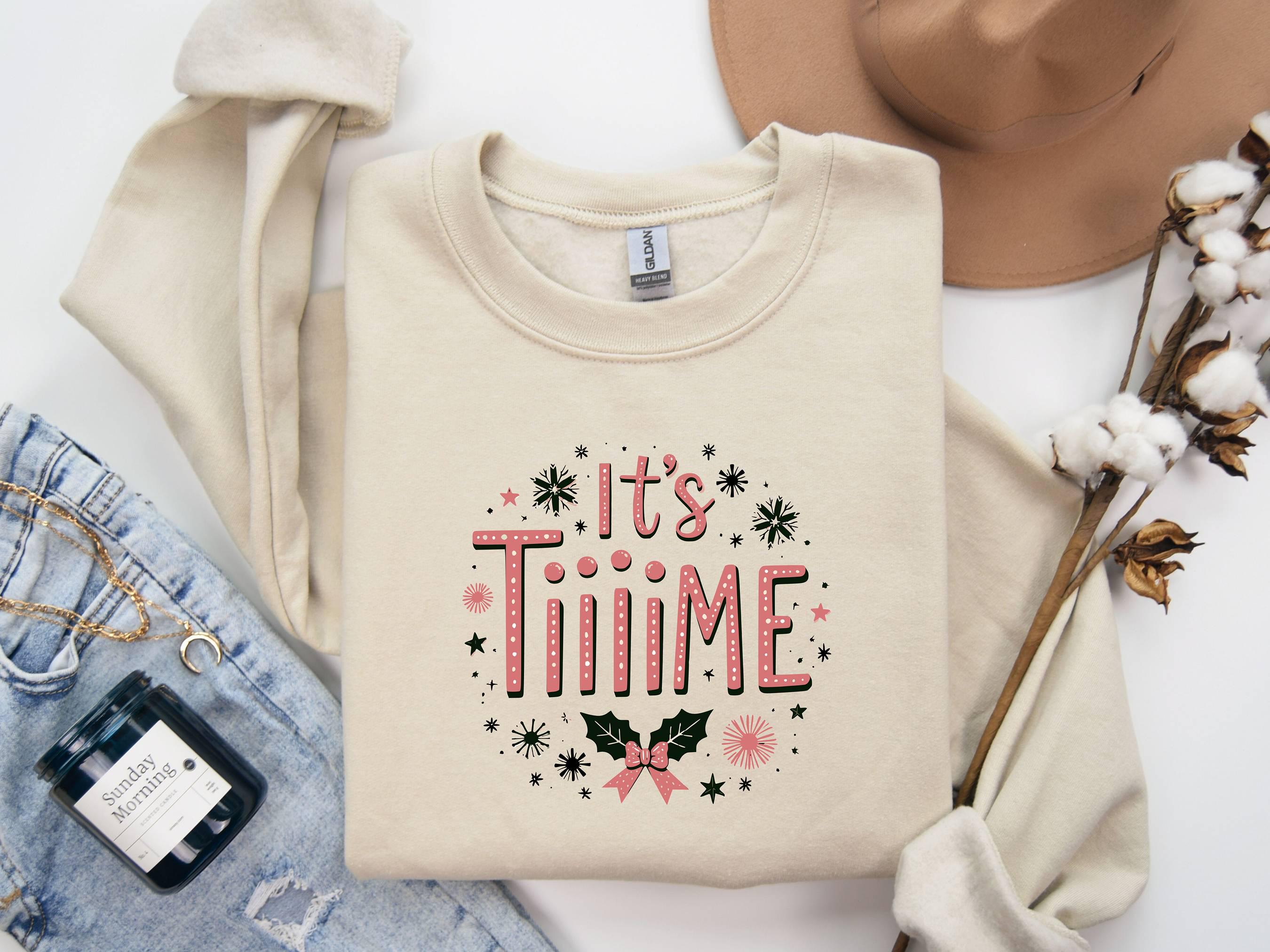 Sweatshirt unisexe Noël c'est Tiiime, Mariah Carey Meme, pull à