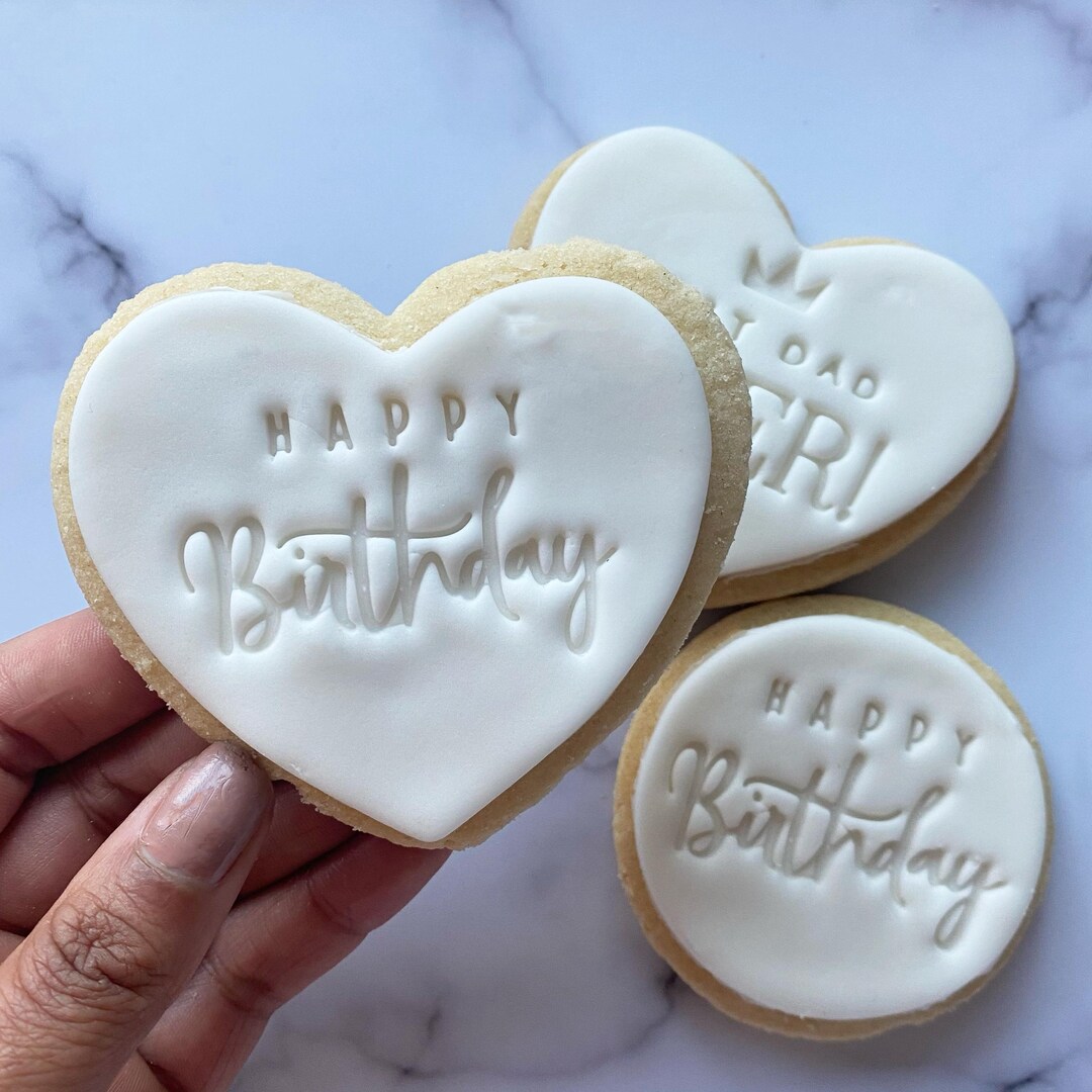 Happy Birthday Heart Shortbread Sugar Cookie * Gift * Party Favour ...