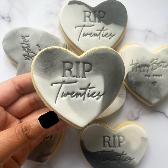 RIP Twenties Heart Shortbread Sugar Cookie * 30th Birthday * Thirty * Birthday * Gift * Present * Party Favour * Polariod