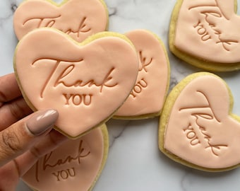 Thank You Heart Shortbread Sugar Cookie * Gift * Hamper * New Job