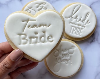 Team Bride Heart Shortbread Sugar Cookie * Hen Party * Bridal Shower * Bridesmaid * Wedding * Gift * Party Favour * Hamper