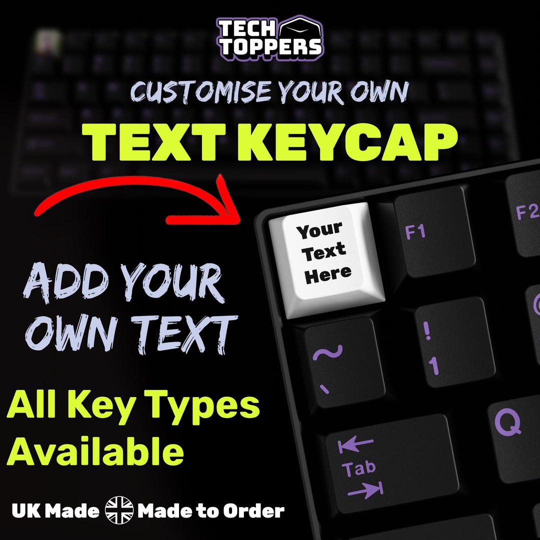 Handmade Customised Text Artisan Keycap - Choose Your Size/layout ...