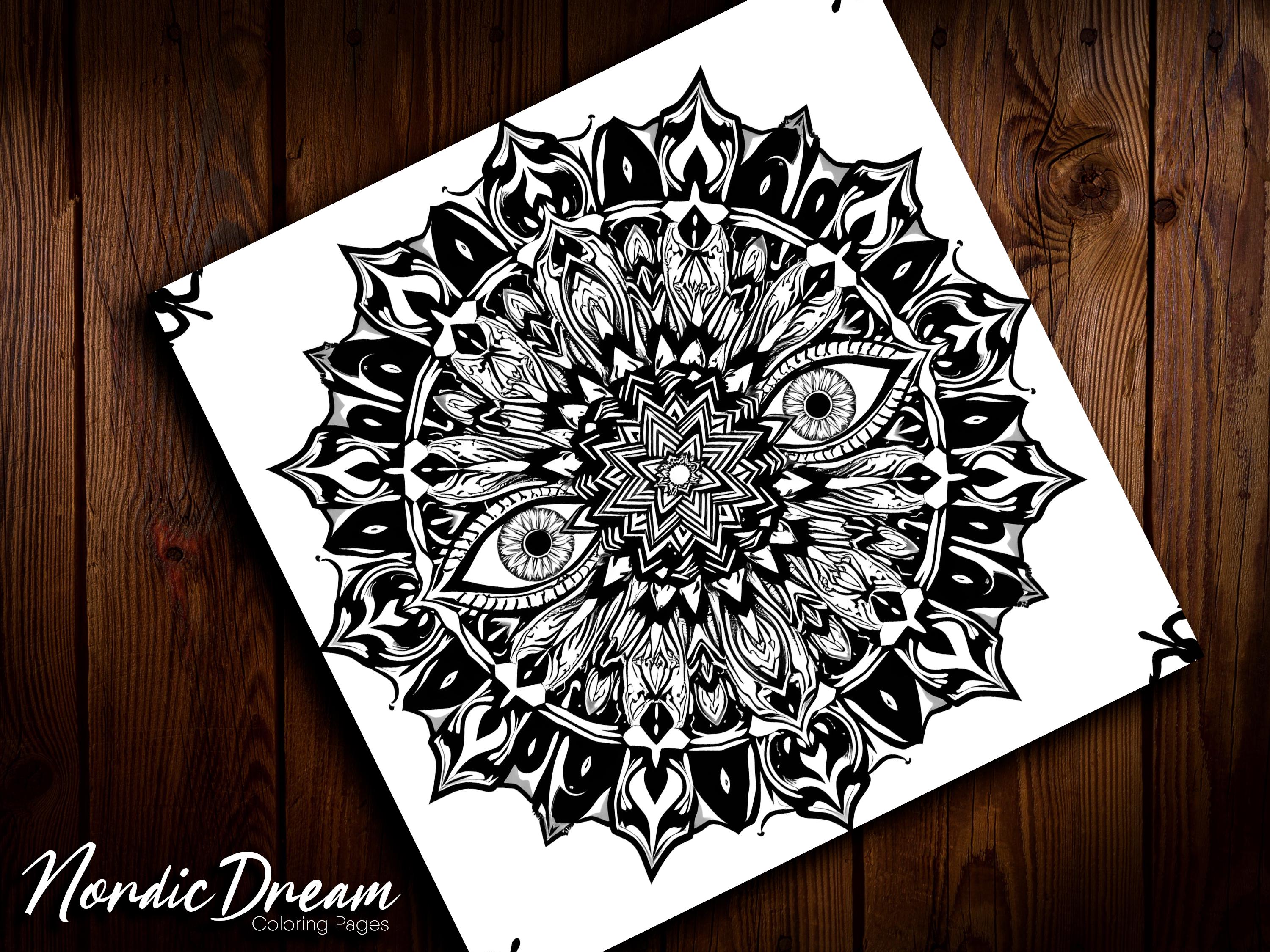 59 Psychedelic Mandala Coloring Pages for Adults Vol. 3, Trippy Mind ...