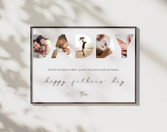 Anpassat fotokollage för fars dag: Personlig pappapresent (digital nedladdning)