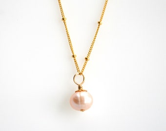 Blush Pearl Drop Necklace