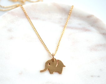 Gold Baby Elephant Necklace