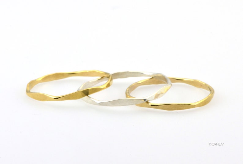 Gold Hexagon Stacking Ring image 7