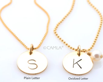 Large Gold Initial Necklace