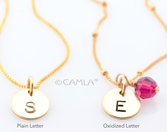 Small Gold Initial Necklace