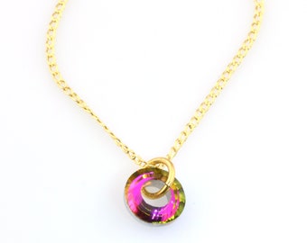 Small Deep Pink Moonlight Necklace