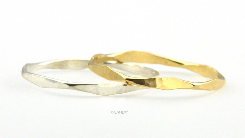 Gold Hexagon Stacking Ring image 4