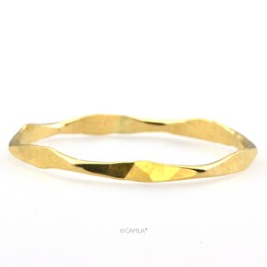 Gold Hexagon Stacking Ring image 2