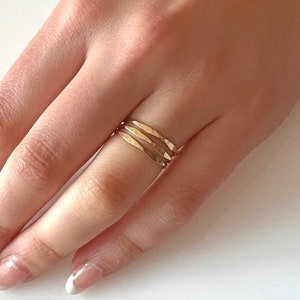 Gold Hexagon Stacking Ring image 1