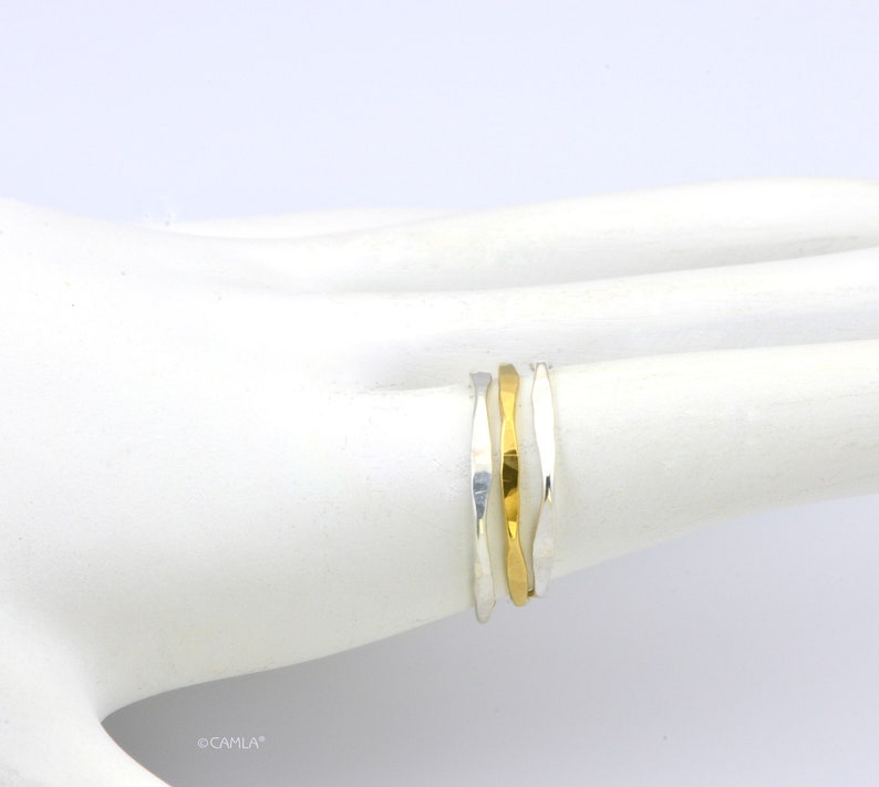 Gold Hexagon Stacking Ring image 6