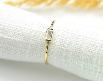 Solid Gold Baguette Ring