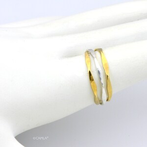 Gold Hexagon Stacking Ring image 5