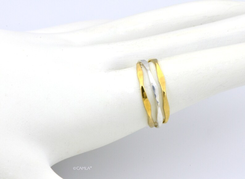 Gold Hexagon Stacking Ring image 5