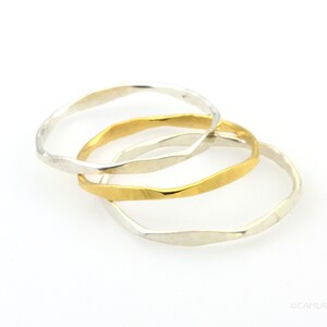 Gold Hexagon Stacking Ring image 3